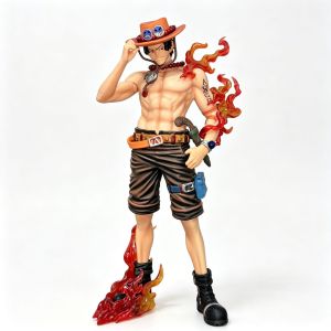Bandai | 20cm Anime One Piece Figure Luffy Ace Figurine Fire Fist Dreamy Ace Statue Model PVC Collection Desktop Action Figure Toy Kid Gi