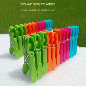 24Pcs Plastic Laundry Clothes Pins Hanging Pegs Clips Household Food Clip Clothespins Socks Underwear Drying Rack Holder