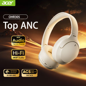 Acer | Acer Headphones Wireless Earphones Head Tracking 3D Spatial Audio -42dB ANC Bluetooth 5.4 HIFI Headset ENC HD Mic Low-Latency