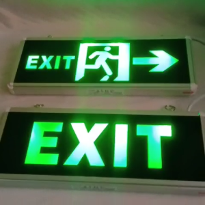 Lampu Emergency LED Tanda EXIT Dua Sisi Tebal Petunjuk Pintu Keluar Darurat