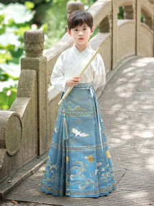 Boys Tang Suit Childrens Hanfu Ancient Style Set Boys Traditional Costume New 2025 Chinese Spring Autumn Polyester Fiber