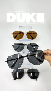 DUKE Mens Polarized Aviator Sunglasses (Size 56) - UV Protection Medium Fit