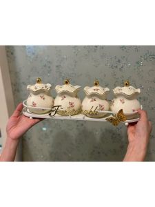 ชุดเครื่องปรุงรสหรูหรา ชุดเครื่องปรุงรสพร้อมกล่องเก็บของสำหรับใช้ในครัว ชุดเครื่องปรุงรส 6 ชิ้น กล่องเก็บของแบบมีฝาปิด