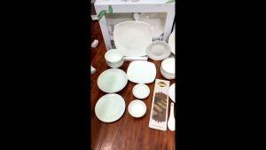 BỘ TÔ CHÉN DĨA TRẮNG DÀY 26 món.Gốm sứ trắng dùng cho quán hoặc bữa cơm gia đình sang trọng hàng canh sale 50%