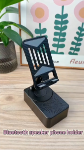 3-in-1 Bluetooth Speaker Wireless Speaker with Anti-Slip Pads Foldable Phone Stand Phone Power Bank