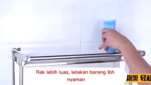 Rak Handuk Gantungan Dinding Stainless Steel Towel Hanger Toilet Kamar Mandi Alumnium