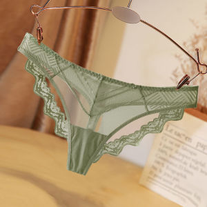 กางเกงจีสตริงระดับไฮเอนด์นุ่มเซ็กซี่ใส่ในชีวิตประจำวันสำหรับผู้หญิงลูกไม้โปร่งใสยืดหยุ่นไร้รอยต่อไซส์ใหญ่ใส่สบาย