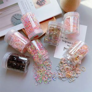 ยางรัดผมแบบใช้ครั้งเดียวบรรจุกล่องเพิ่มความหนาไม่ทำร้ายเส้นผมยางรัดผมสีลูกกวาดยางรัดผม