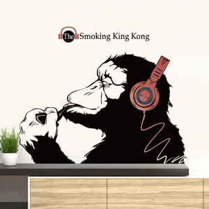 Decal giấy dán tường King Kong Smoking mạnh mẽ Có keo sẵn - Trang trí không gian phong cách cá tính