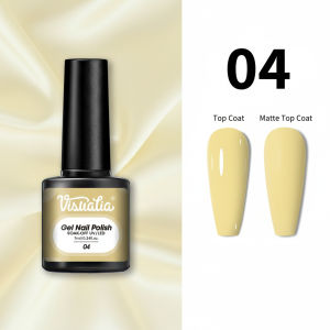 Lemon Yellow nail polish high-gloss gel rich in color long-lasting without fading alcohol-free liquid texture.