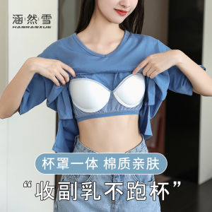 Cotton Blend Short Sleeve T-shirt for Women Summer Style V-neck Top with Integrated Bra Pad Uniform Size Versatile Casual Wind