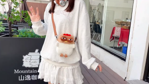 ตลกและน่ารักสีแดงสุทธิ Gugu ไก่ตุ๊กตากระเป๋าการ์ตูนตุ๊กตาผู้หญิงกระเป๋าบุคลิกภาพตุ๊กตาตลกกระเป๋าสะพายข้าง