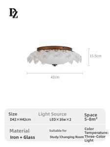 DIZAN | Retro Style Full Spectrum Eye-Protective Bedroom Ceiling Light