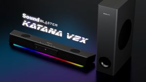 Creative Sound Blaster Katana V2X 5.1 Multi-Channel Gaming Soundbar with Compact Subwoofer 180W Peak Power ft Tri-Amplified 5-Driver Design Super X-Fi Technology and RGB Lighting