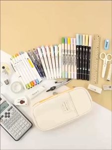 Classic Pocket Pen Pencil Case Fold Canvas Storage Bag Organizer for Cosmetic Travel Student Stationery