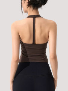 SKINOFSKIN | Halter Sports Bra Top with Padded Anti-shake for Yoga Pilates