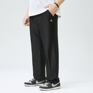 Loose Fit Ice Silk Casual Pants for Men Breathable Thin Elastic Long Trousers Summer Comfortable plus Size Male Fashion