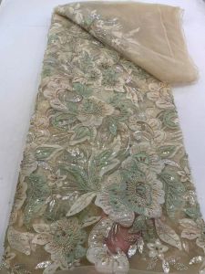 Vải Ren Châu Phi Đính Hạt Ren Thêu Mới Với Lưới Sequin Vải Lưới Voan Dùng Cho Váy Cưới Và Trang Phục Dự Tiệc Của Nữ