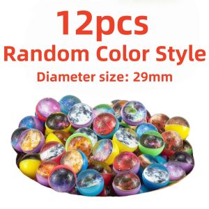 12pcs Planet Elastic Ball Children Bouncy Ball Toy Rubber Indoor And Outdoor Toys  Starry Sky Elastic Ball Juggling Jumping Ball