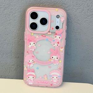 Sanrio | 2IN1 Magnetic Stand Sanrio My Melody Pink Phone Case For iphone 17 16 15 14 Pro Max For Magsafe Shockproof Protect TPU Cover