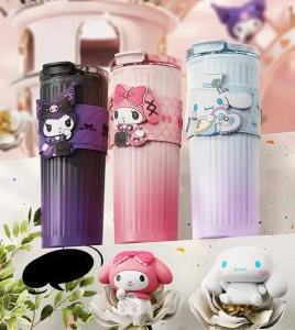 XW | 650ml Coffee Cup Cartoon Thermos Cup Stainless Steel Straight Drink Sippy Cup Large Capacity Carry-on Cup Portable Vacuum Cup