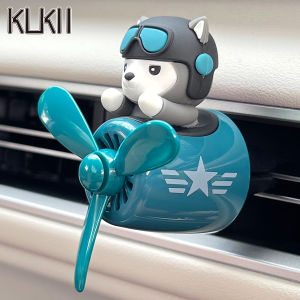 Pilot Husky Dog Car Air Fresheners: Propeller Plane Vent Clip Perfume Diffuser Aroma Fun Cartoon Decoration Accessories Fragrance