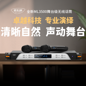 Wireless Microphone ML3500 One-To-Two Stage Conference Home K-Song TV Goose Neck Handheld Lapel Microphone for Stage Use