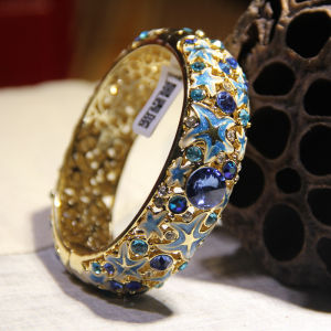 Yisheng | Vintage Cloisonne Gold Plated Bracelet