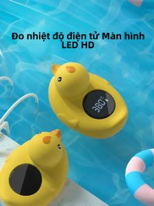Thịt Vịt Vàng Nhỏ Nhiệt Kế Tắm Cho Bé Cảm Biến Nhiệt Độ Nước Kỹ Thuật Số Nổi Trên Mặt Nước Chống Thấm Nước An Toàn Khi Tắm Cho Bé