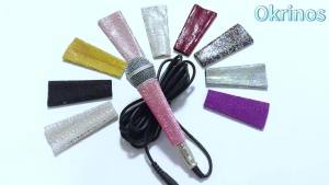 Bling Pink Dynamic Vocal Karaoke Microphone Professional Stage Handheld Mic for Performance And Recording