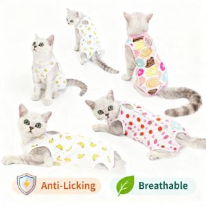 Printing Cat Sterilization Suit Anti-licking Surgery After Recovery Pet Care Breathable Clothes Spring Summer Cat Clothing New