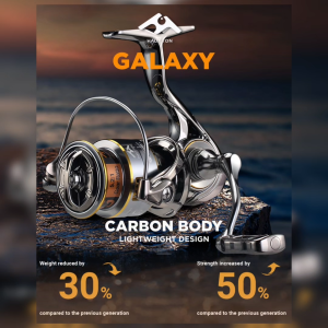Reel Pancing HautTon Galaxy 2500/3000 (6+1 Bearing) Body Carbon Murah - Toms Fishing