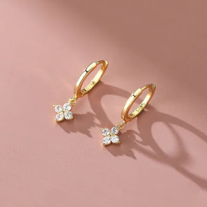 Hoa Đá Zirconia Mặt dây chuyền khuyên tai tròn cho phụ nữ đơn giản thời trang trang sức