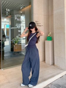 VKSOD | Slimming Retro Style Set with Crop Top and Relaxed Work Pants
