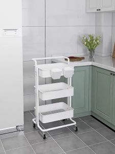 [Ready Stock] 3 Tier Trolley Rack Quality Baby Storage Rack Multipurpose Storage Trolley 3 Layers Storage Trolley