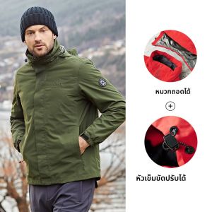จี๊ป | เสื้อแจ็คเก็ตกันหนาวกันลมกันน้ำสำหรับผู้ชาย เสื้อชั้นในขนเป็ดแบบสามชั้น เสื้อผ้าปีนเขาสำหรับกลางแจ้ง กางเกงขายาว ปกติ ฤดูใบไม้ผลิและฤดูใบไม้ร่วง