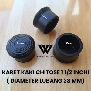 (100Pcs)Karet Chitose 11/2 Inci Diameter Lubang 38mm Karet Tutup Kaki Meja Kursi Rak Pipa Besi Bulat