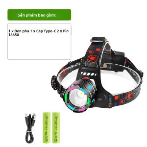 Đèn Pha LED Siêu Sáng 800000000LM Có Thể Sạc Lại Tầm Chiếu Xa 6000M Ánh Sáng Mạnh Với Góc Chiếu 360 Độ ° Góc Chiếu Sáng Khi Cắm Trại Câu Cá Đi Bộ Đường Dài