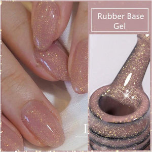 7ml Glitter Rubber Base Gel Polish Pink White Soak Off UV LED Self-leveling UV Construction Gel Varnish Manicure Nail Supplies