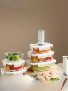 Onlycook Vacuum Sealed Glass Food Container Microwave Safe Heating Lunch Box Adult Rectangular High Borosilicate Heat Resistant Box