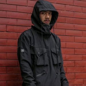 Jaket Pria Troublemaker Outwear Jacket Smock Qssam Black