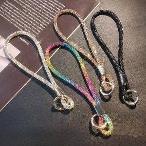 Glitter Flashy Rhinestone Cell Phone Charm Lanyard / Luxury Mobile Phone Wrist Straps / Universal Phone Anti-lost Hanging Rope