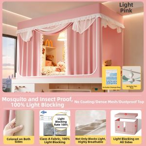 Gaorui | Privacy Sunlight Blocking Bed Canopy All-In-One Design