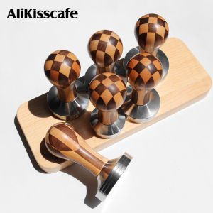 Coffee Tamper Stainless Steel 41mm 49mm 51mm 53mm 57mm 58mm 58.35mm 58.5mm Wood Handle Barista Delonghi Breville E61 Accessories
