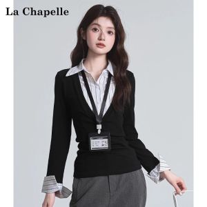 La Chapelle | Áo Thun Polo Cổ Trụ Sọc Kết Hợp