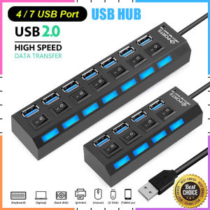 【Ready Stock】7-Port HUBs High Speed USB 3.0 Multi HUB Splitter Expansion Computer Charging Devices Data Transfer