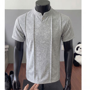 LIUBU | Áo Thun Cổ Henley Form Ngắn Rộng