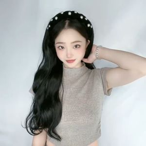 Wig Bando Cantik Wanita Simple Elegan Korean Version Wig Bando Panjang Wanita Hairclip Korea Rambut Palsu wig headband-20
