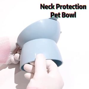 Premium Pet Elevated Tilted Bowl -Cat dog high bowl Kucing Anjing mangkuk food feeder rabbit Reduces Neck Burden | Mangkuk Kucing