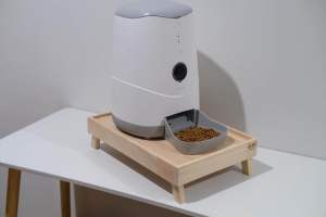 โต๊ะอาหารสัตว์เลี้ยง ถ้วยอาหารแมว ที่วางเครื่องอัตโนมัติ ขนาดใหญ่พิเศษ สำหรับเครื่องอัตโนมัติแบบสองถาด